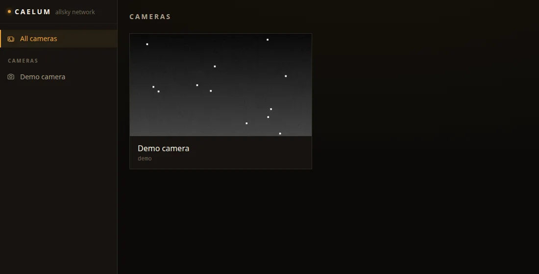 The remote viewer's camera list